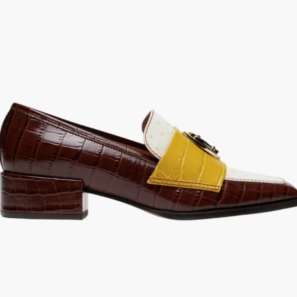 New NIB NOMASEI NONO loafers tricolor embossed ostrich chocolate 39/9 celebloved - Picture 3 of 16